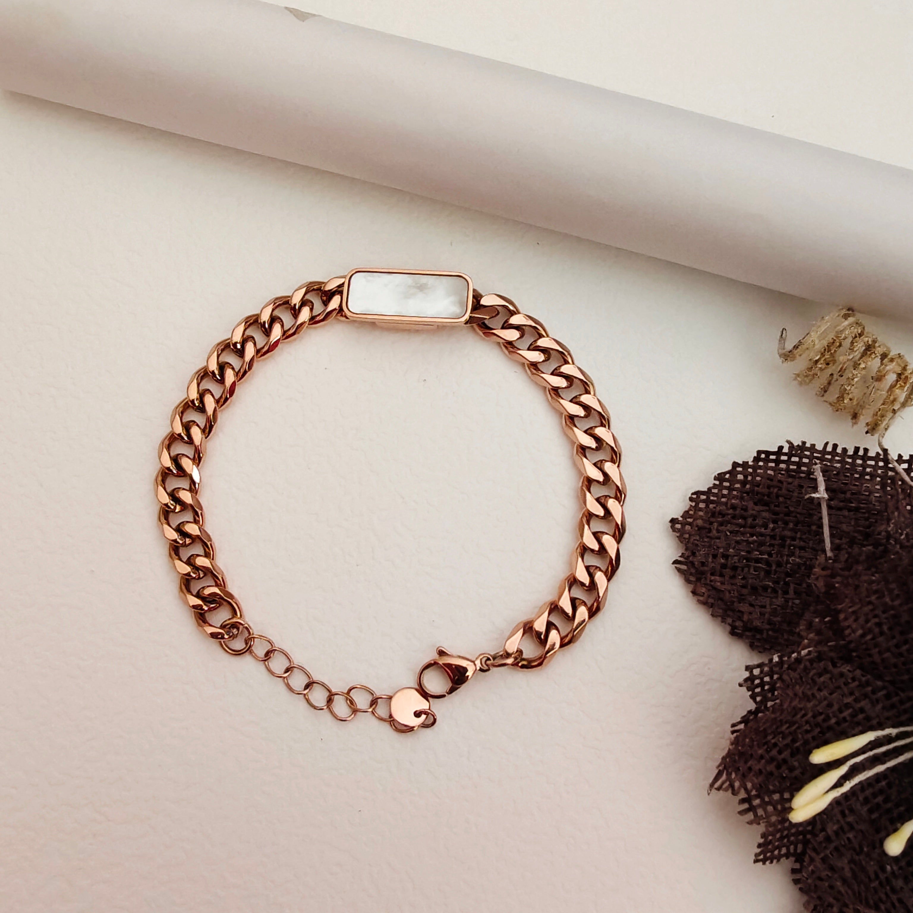 White enamel bracelet