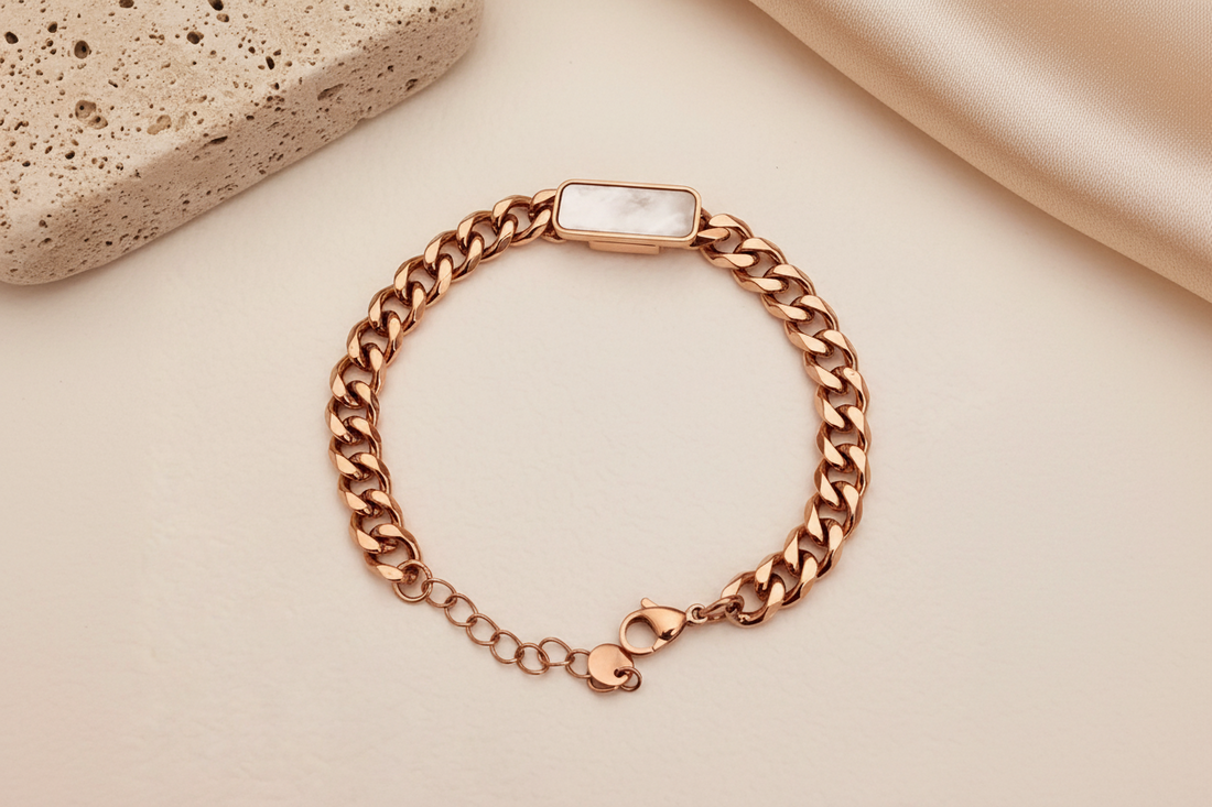 White enamel bracelet