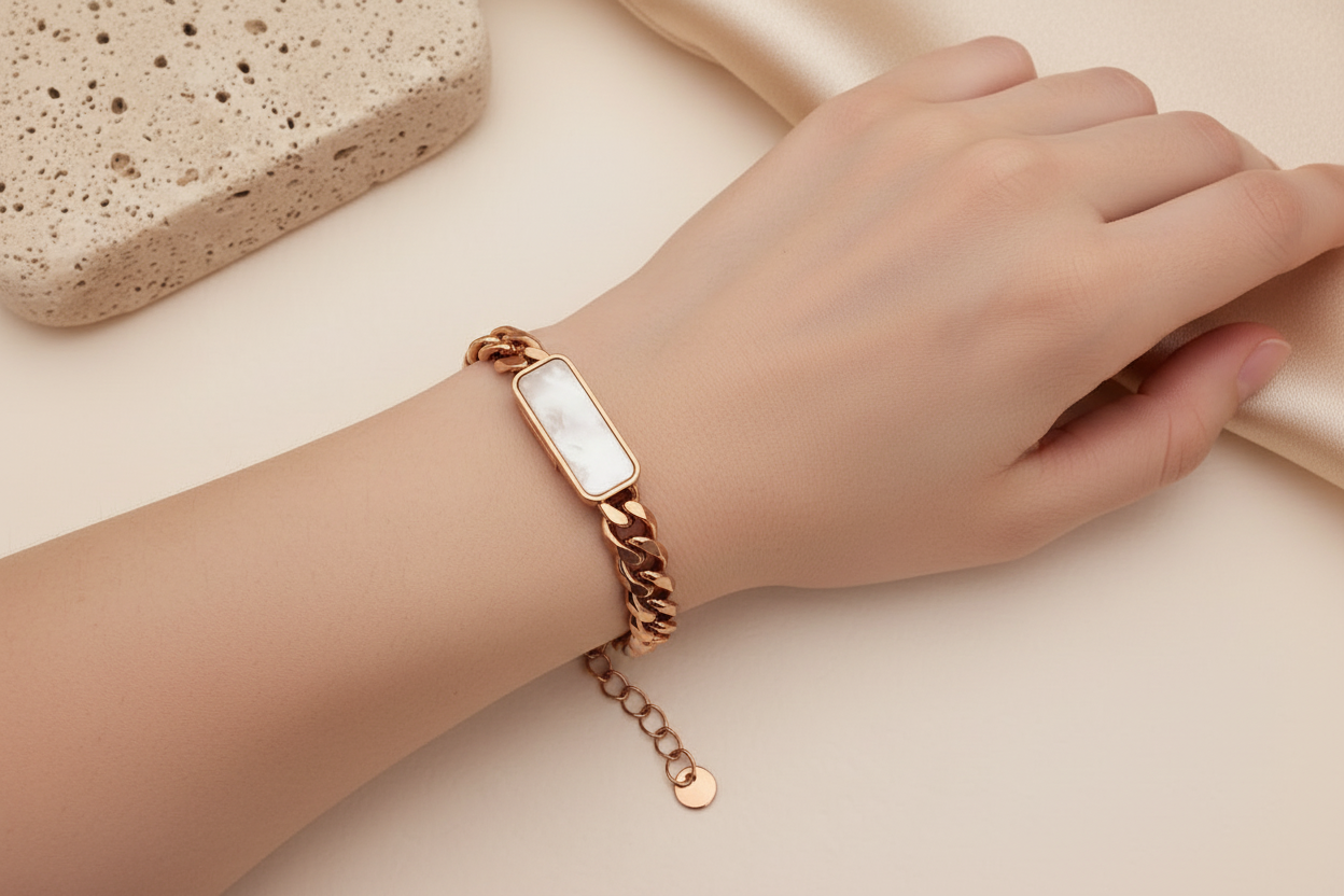 White enamel bracelet