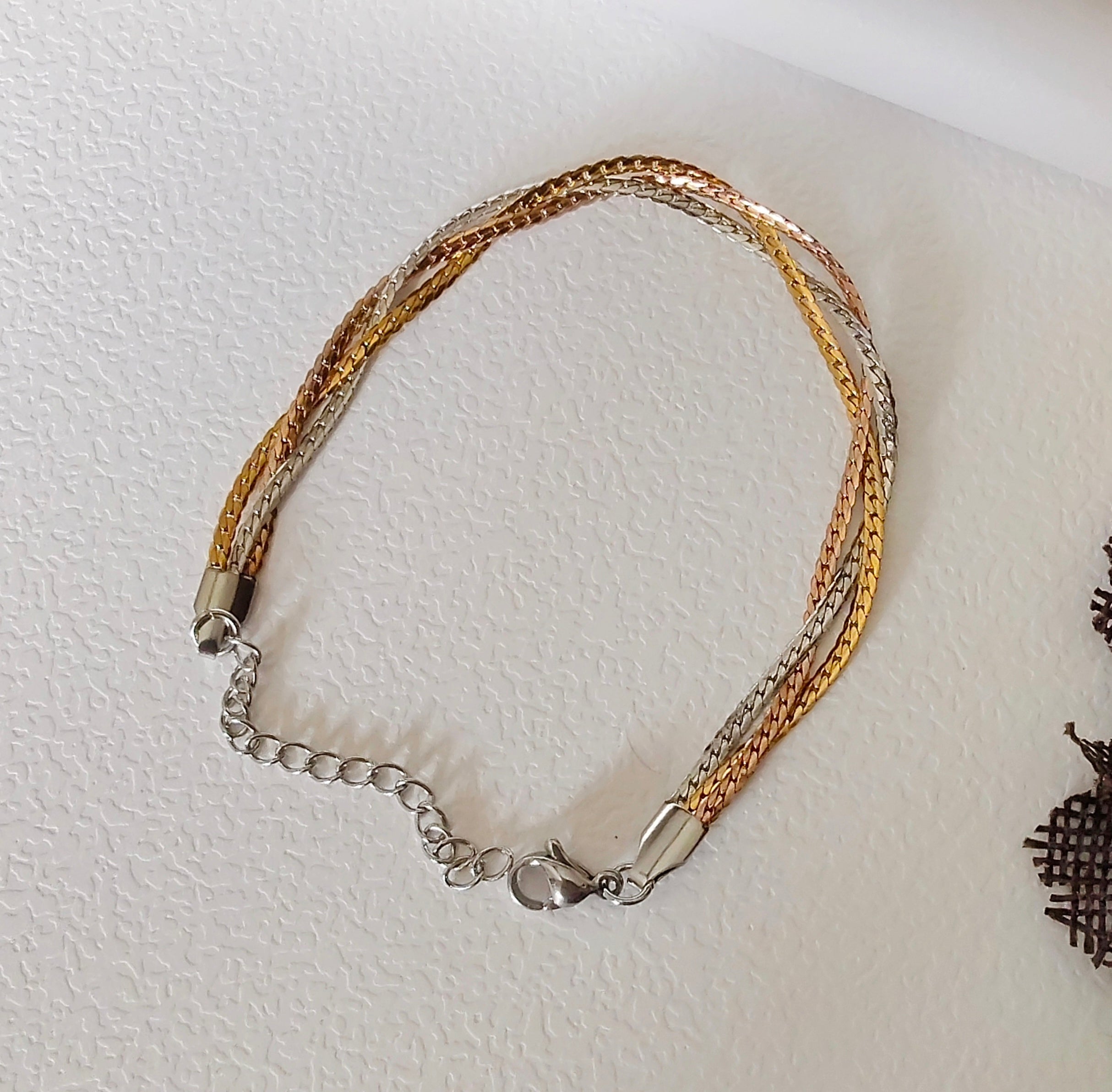 Twisted 3 tone bracelet
