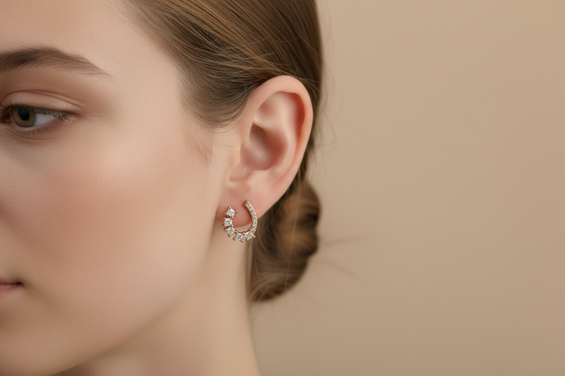 Clear crystal earring