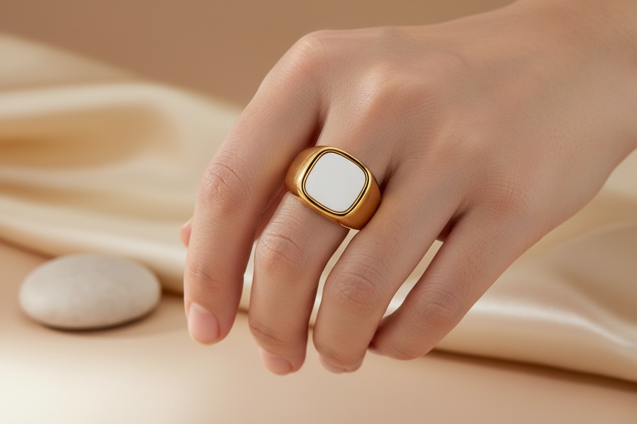 Square white ring