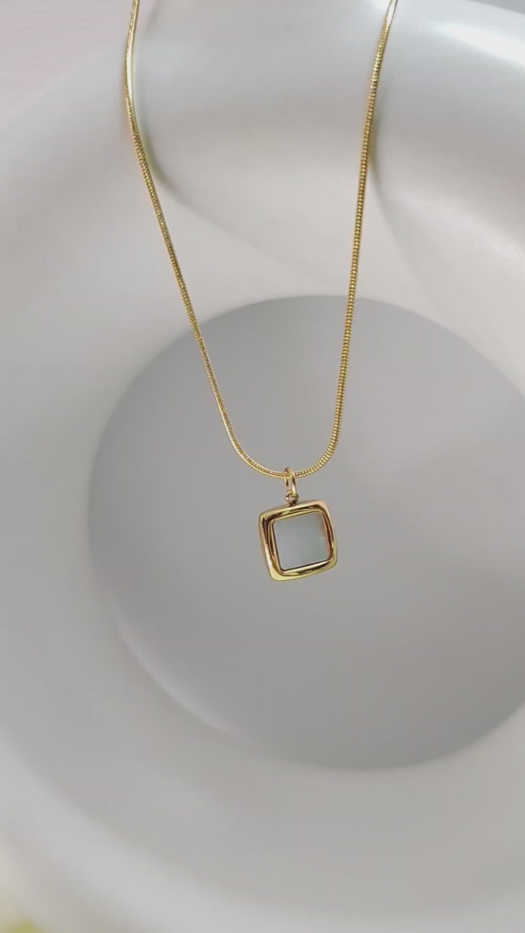 Square mother of pearl necklace
