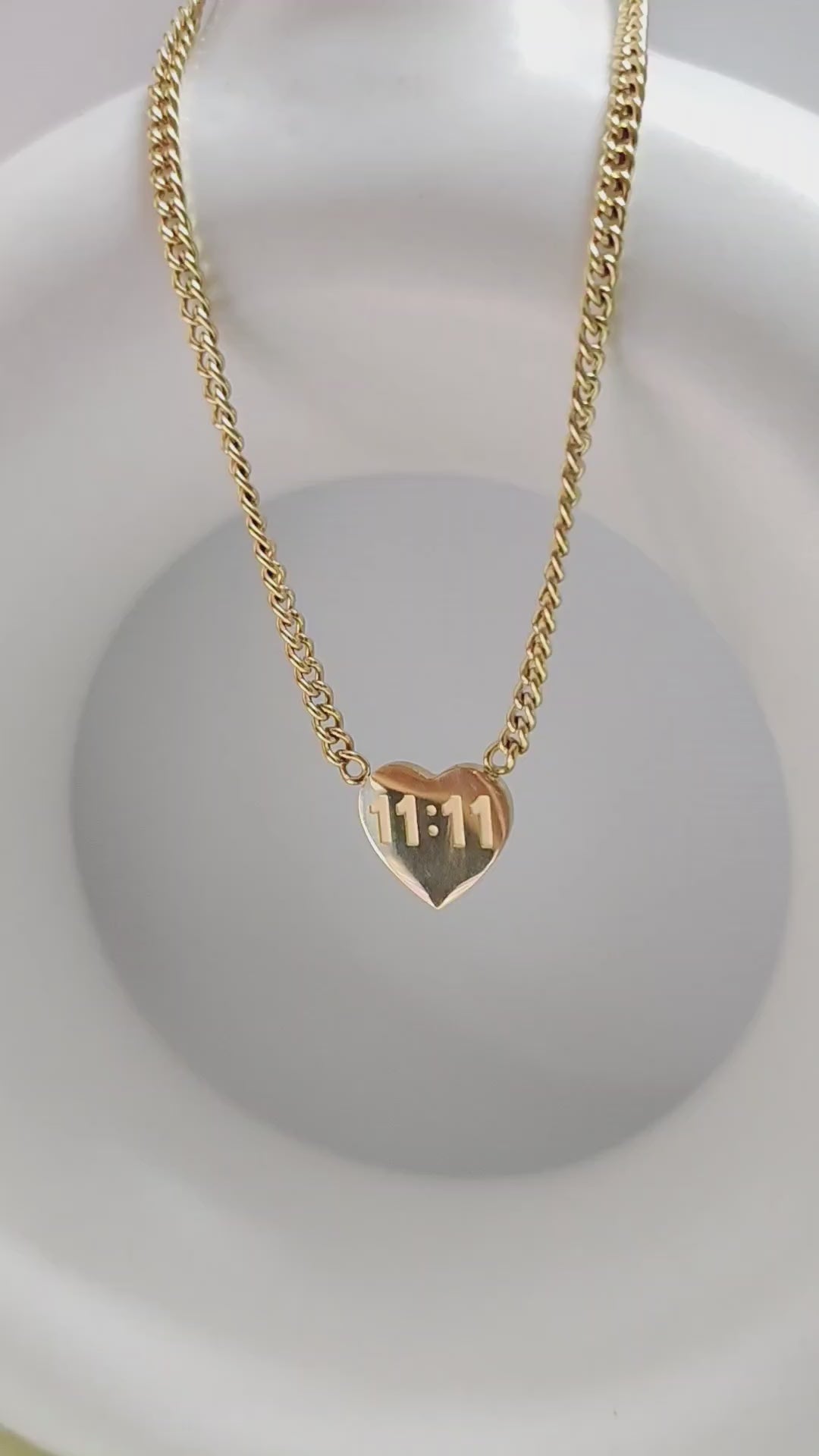 11:11 heart pendant necklace