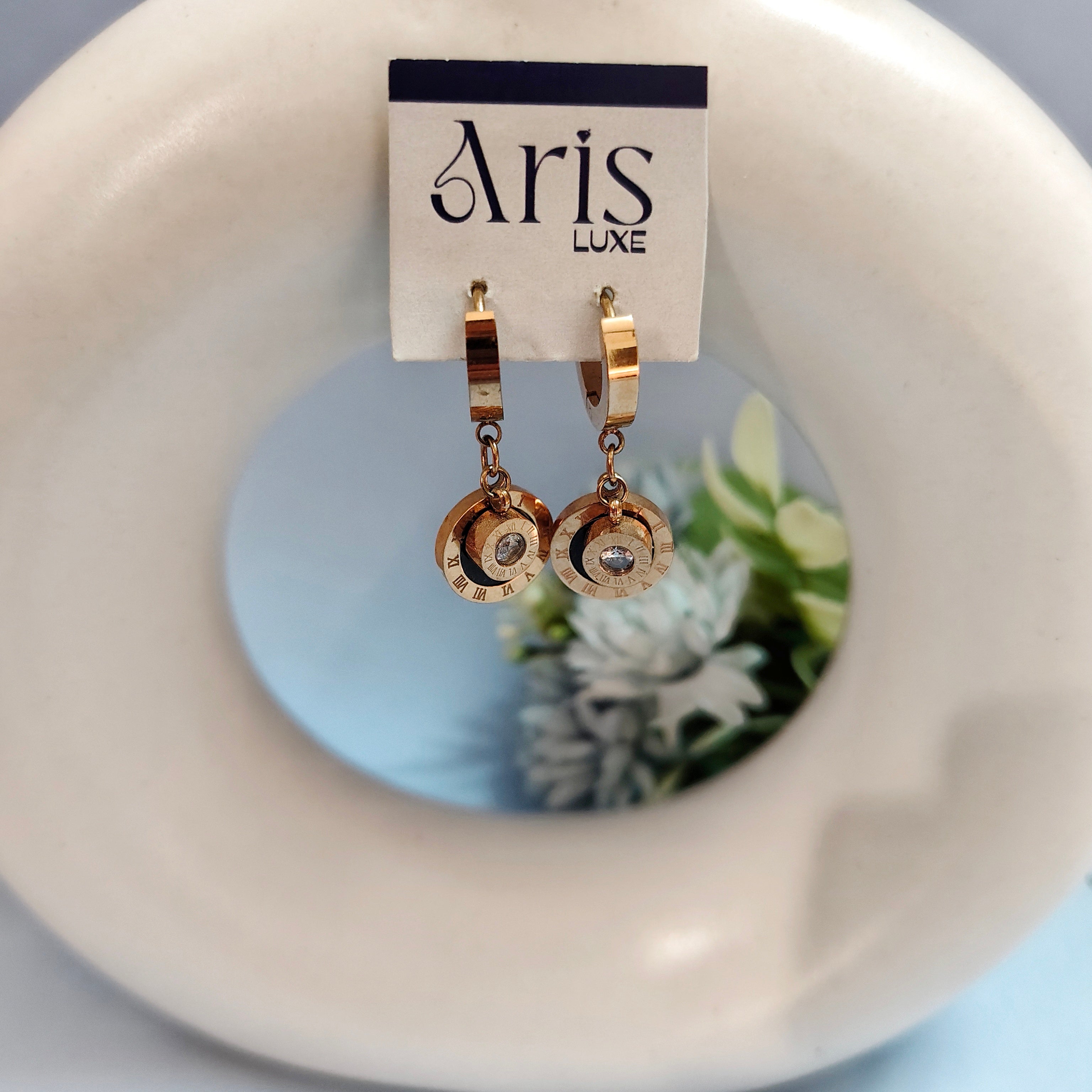 Roman numerals bali earring