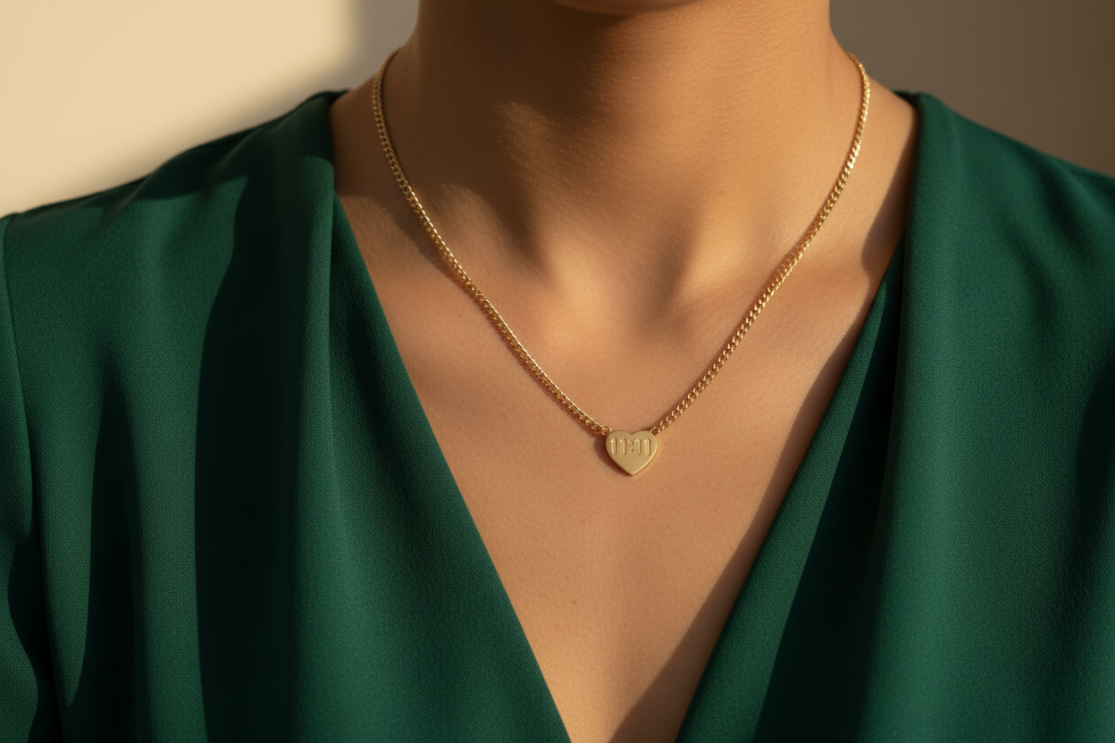 11:11 heart pendant necklace