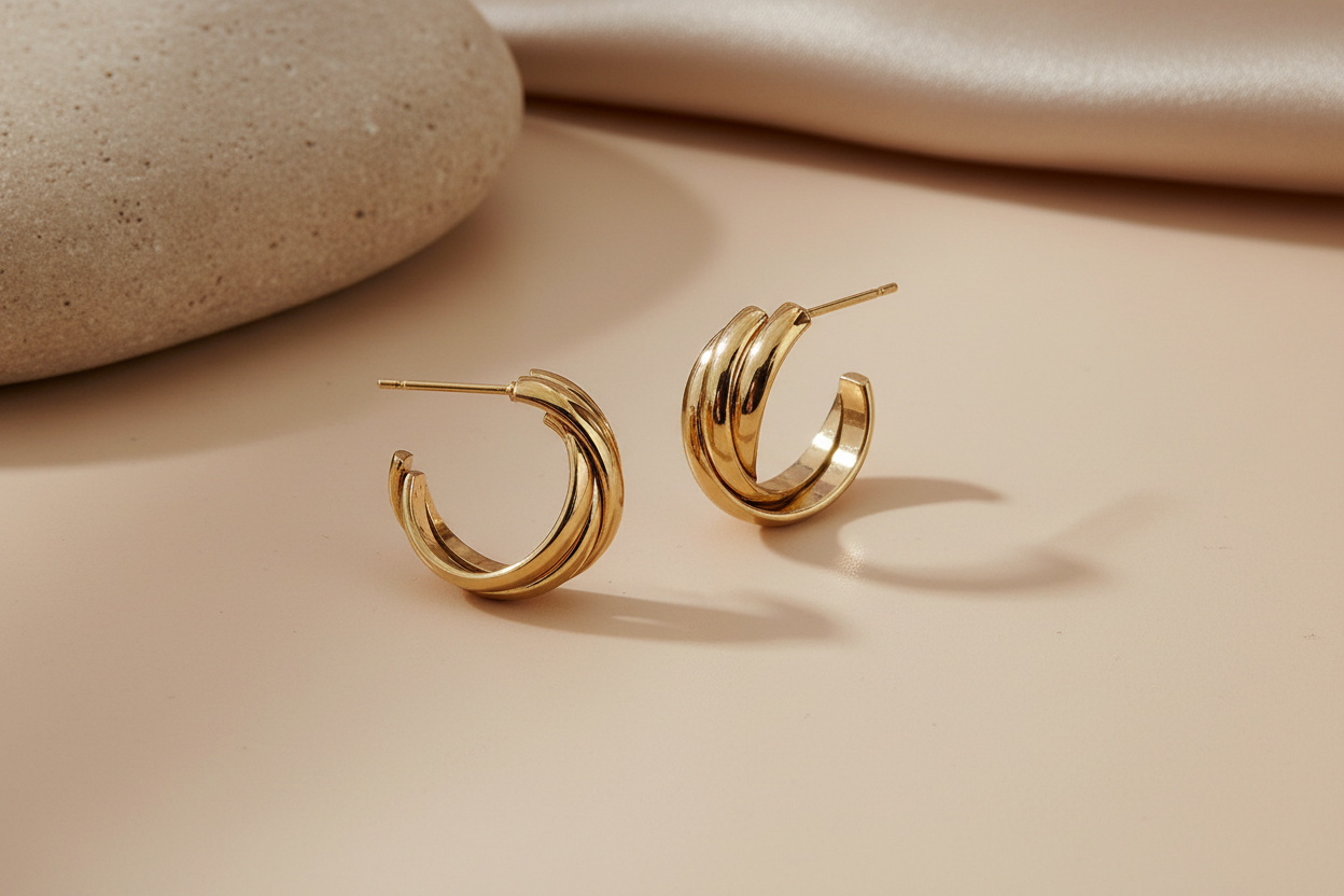 Tripple layer earring
