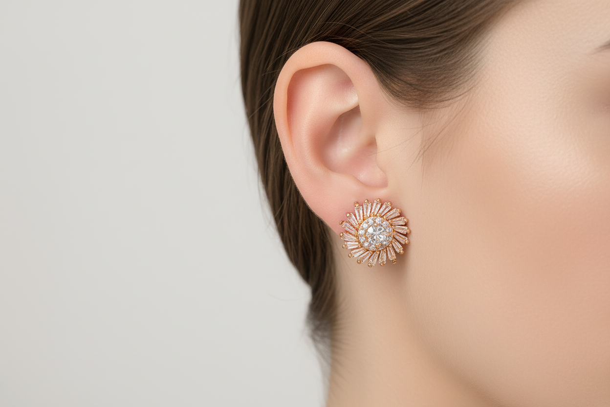 Flower shape stud