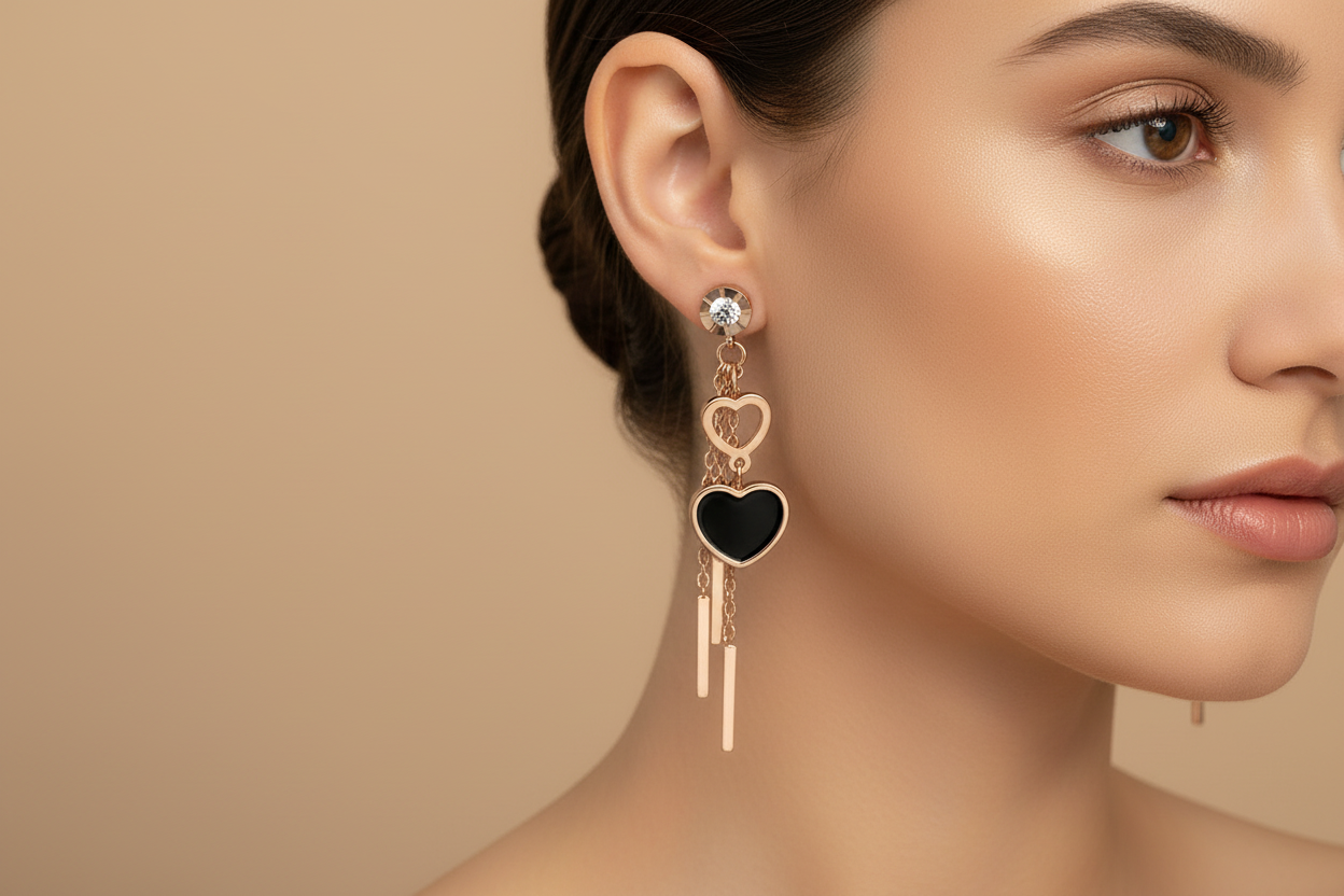 Cupid heart earring