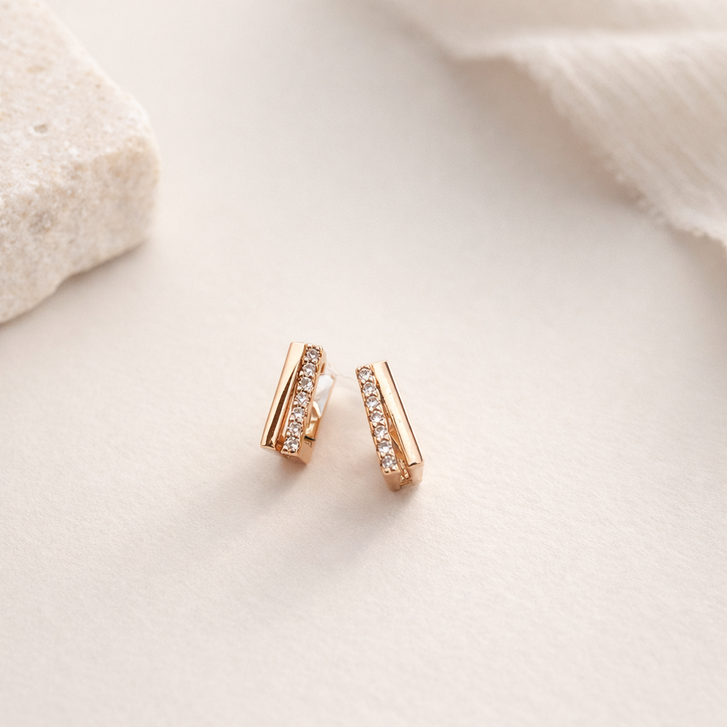 Floral daimond bali earring