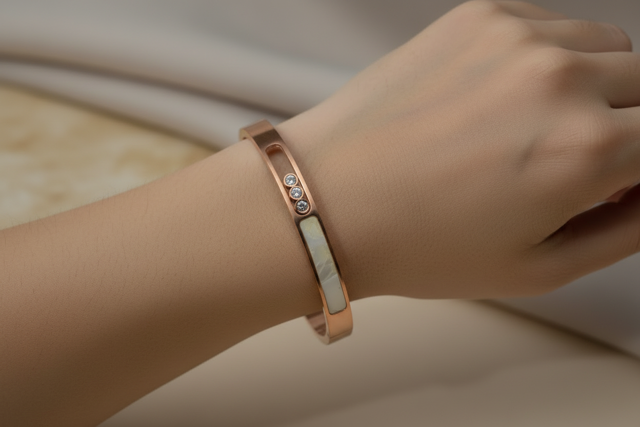 Sliding stone MOP bracelet