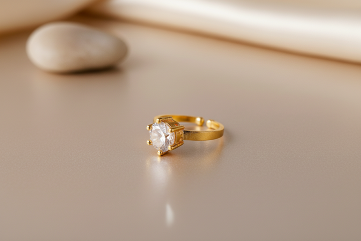 Round cut diamond ring