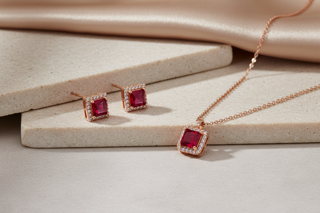 Square solid pendant set