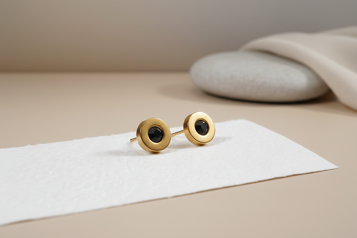 Wolf glass eyes earring