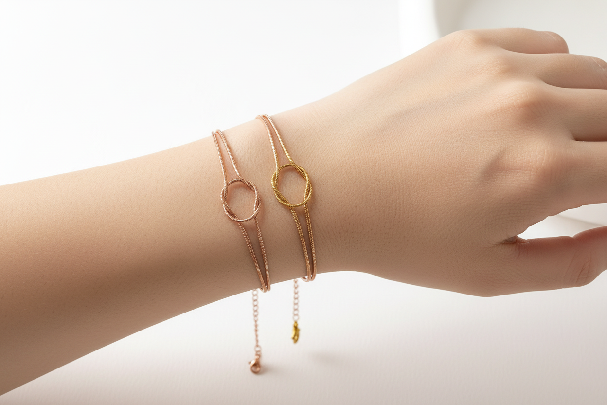 Dainty love knot bracelet