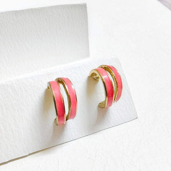 Double layer opal earring