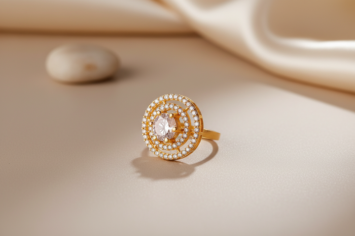 Gold plated round ring