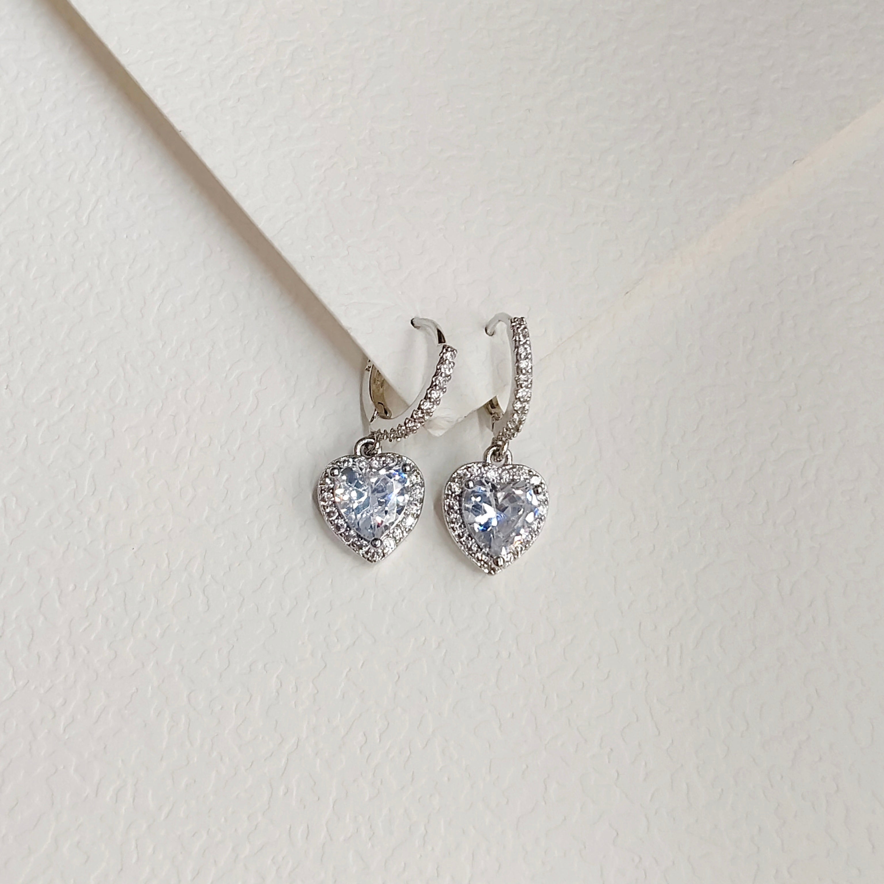 Silver heart bali earring