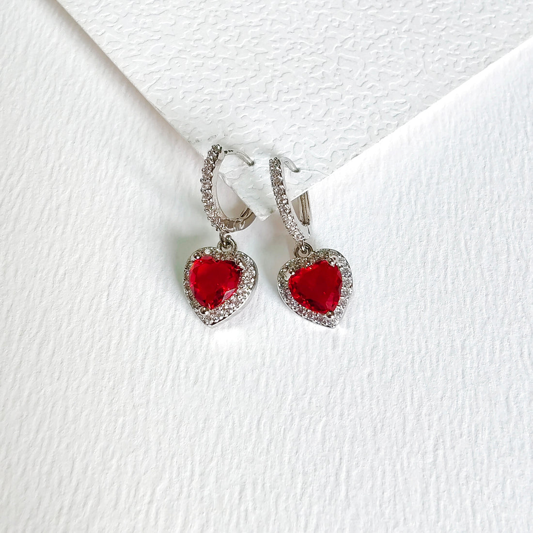 Silver heart bali earring