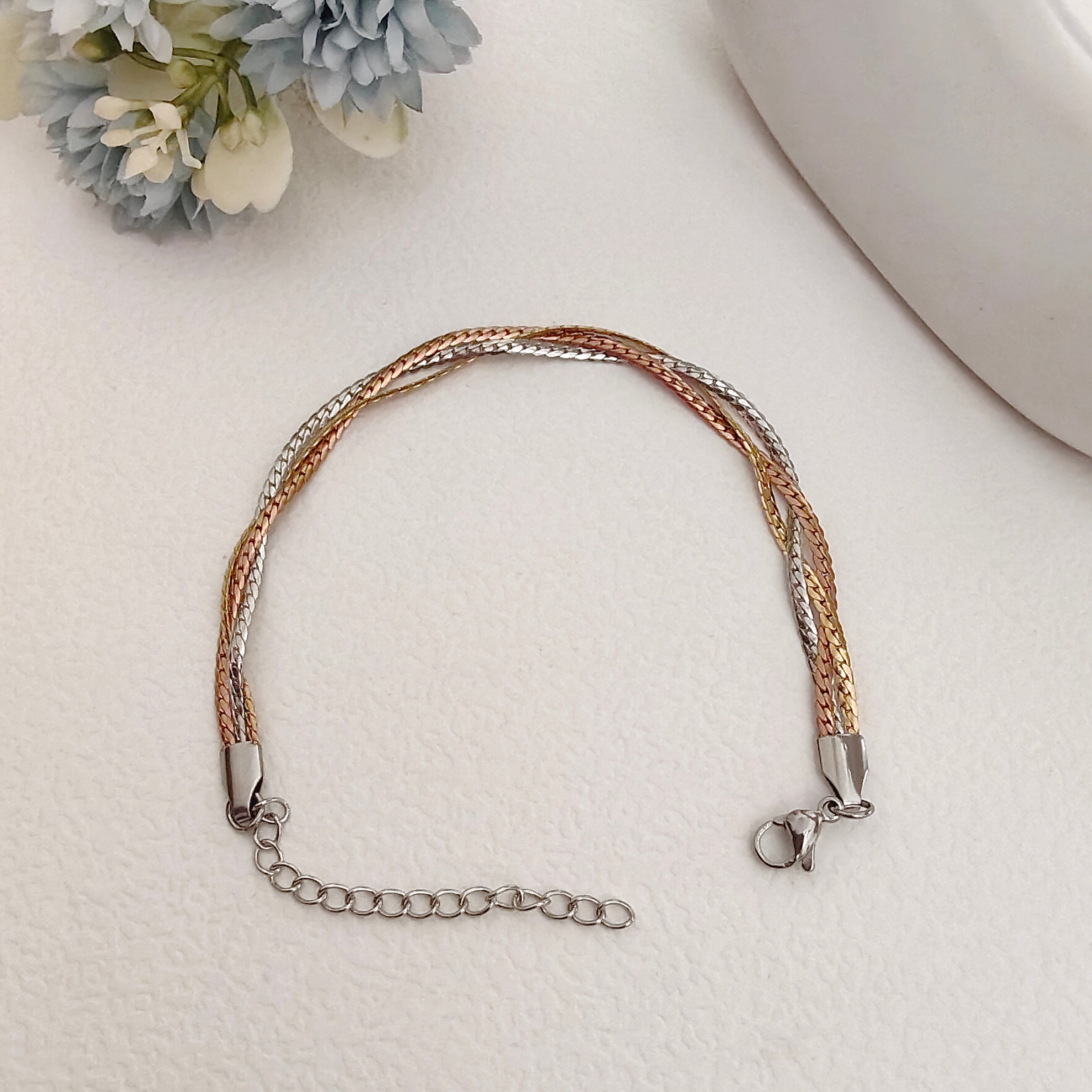 Twisted 3 tone bracelet