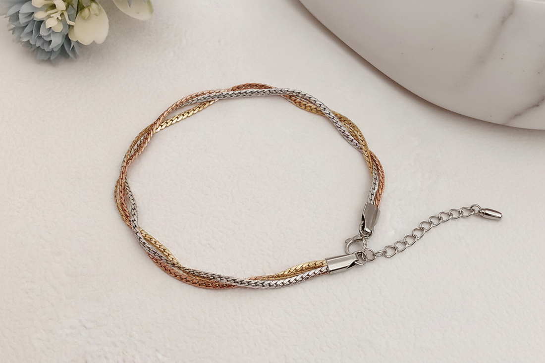 Twisted 3 tone bracelet