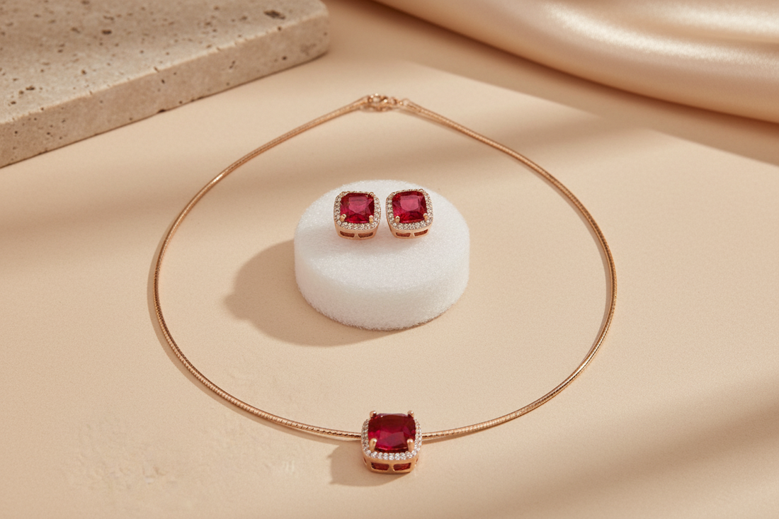 Solitaire stiff pendant set