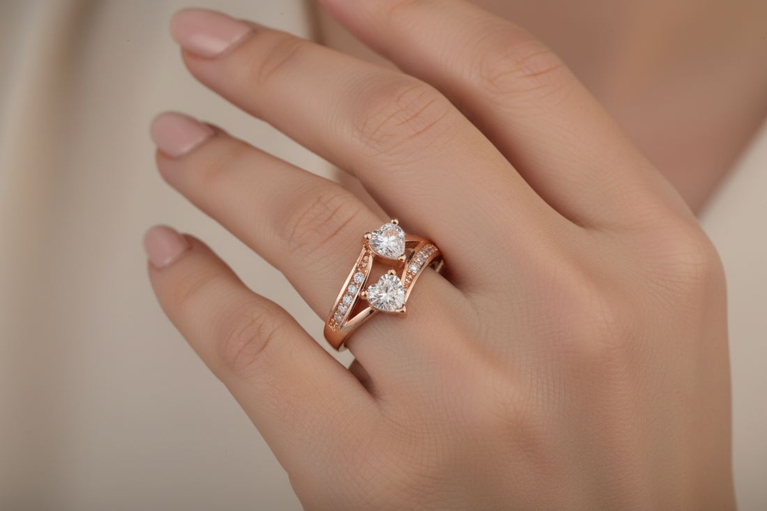 Bague double diamante ring