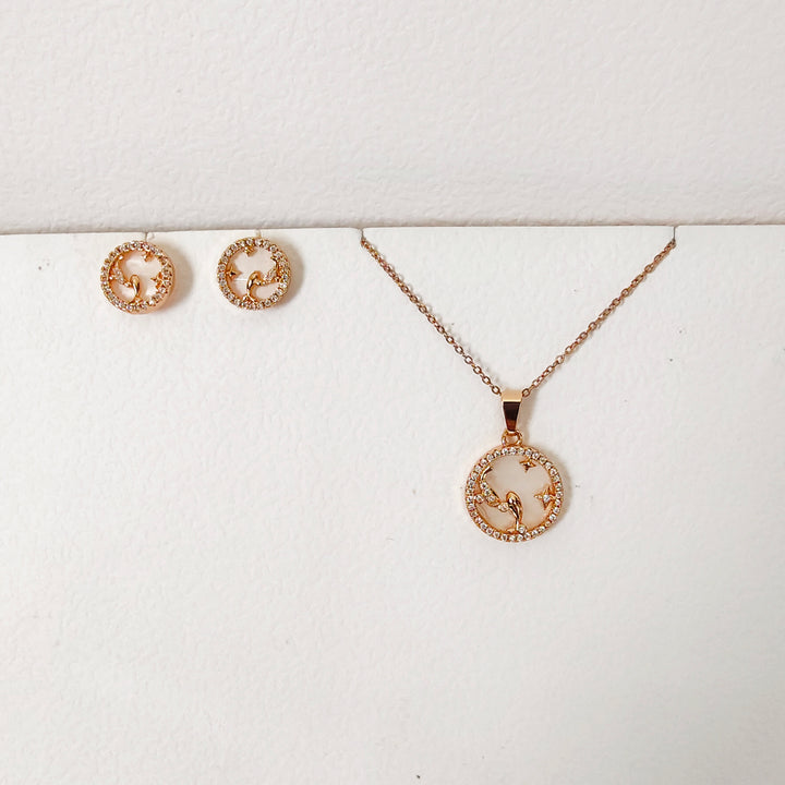 Radiant star pendant set necklace