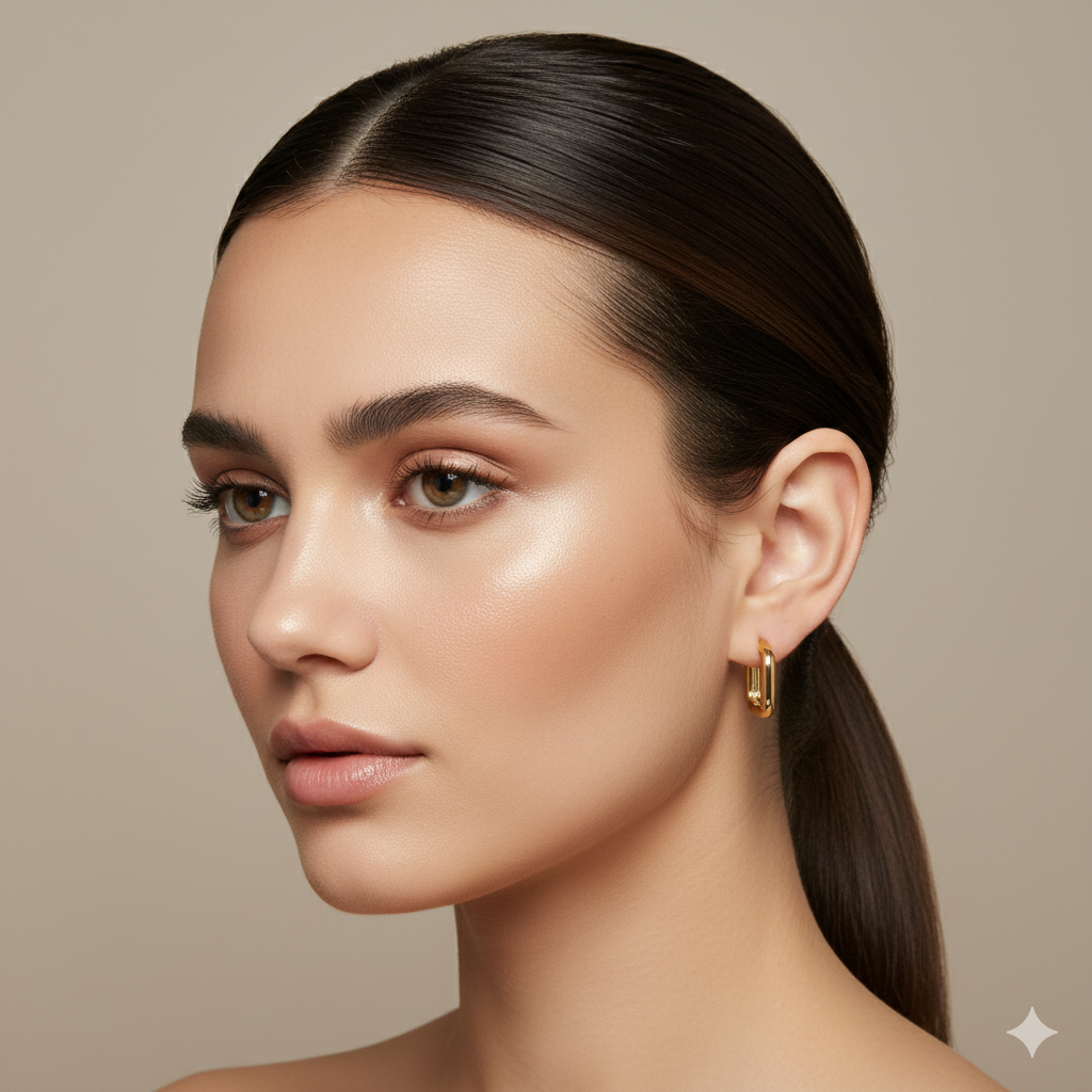 Square Huggies earring