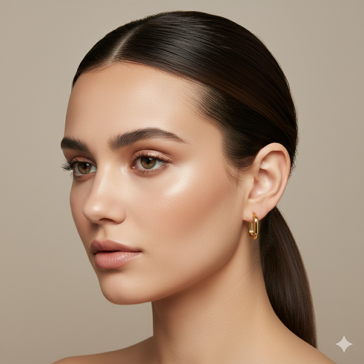 Square Huggies earring