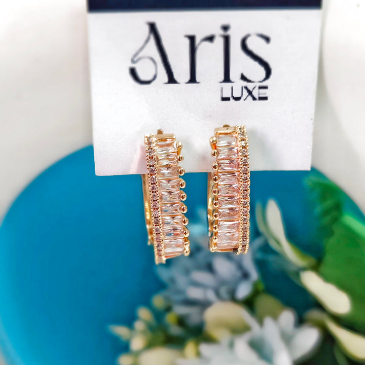 Sparkling rectangle cut bali earring