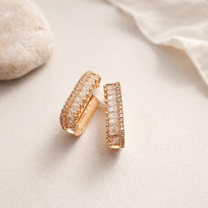 Sparkling rectangle cut bali earring