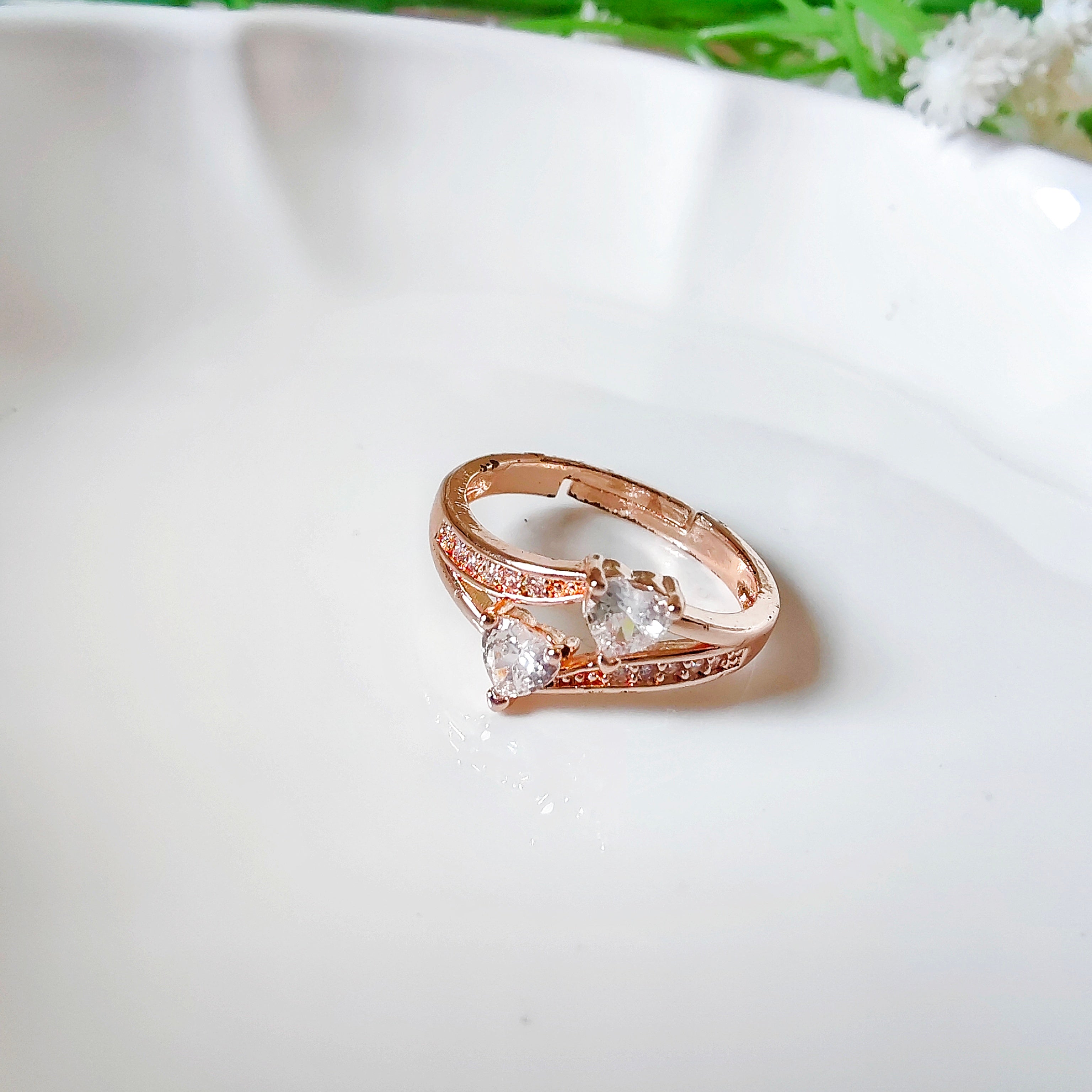 Bague double diamante ring