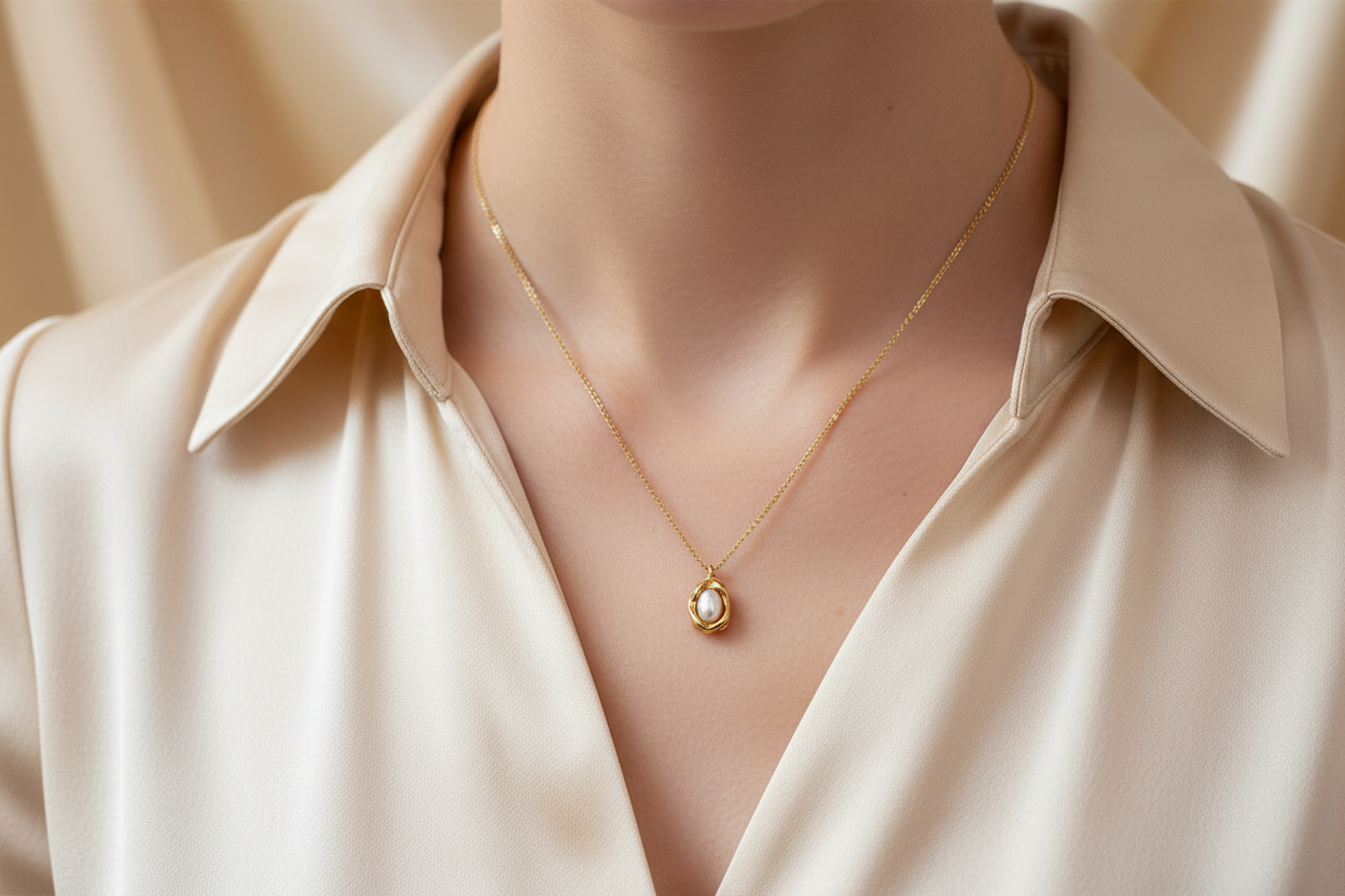 Nestled pearl necklace