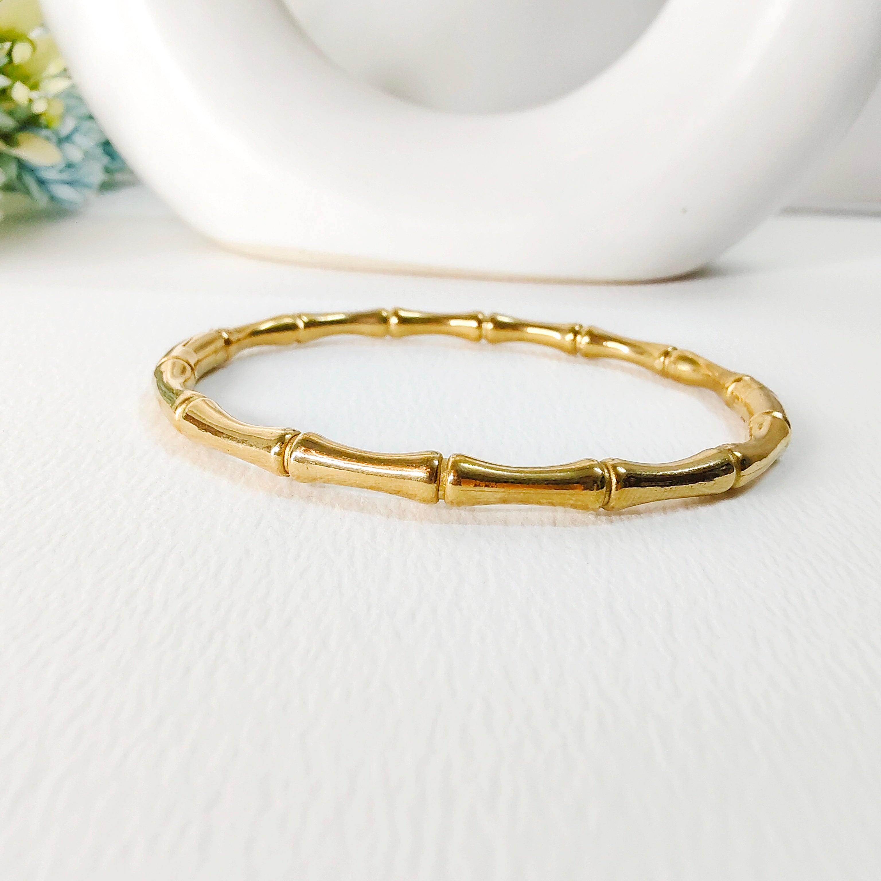 Gold plated bamboo bracelet