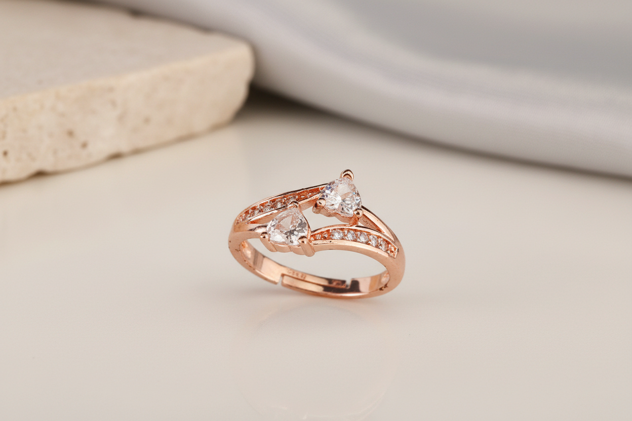 Bague double diamante ring