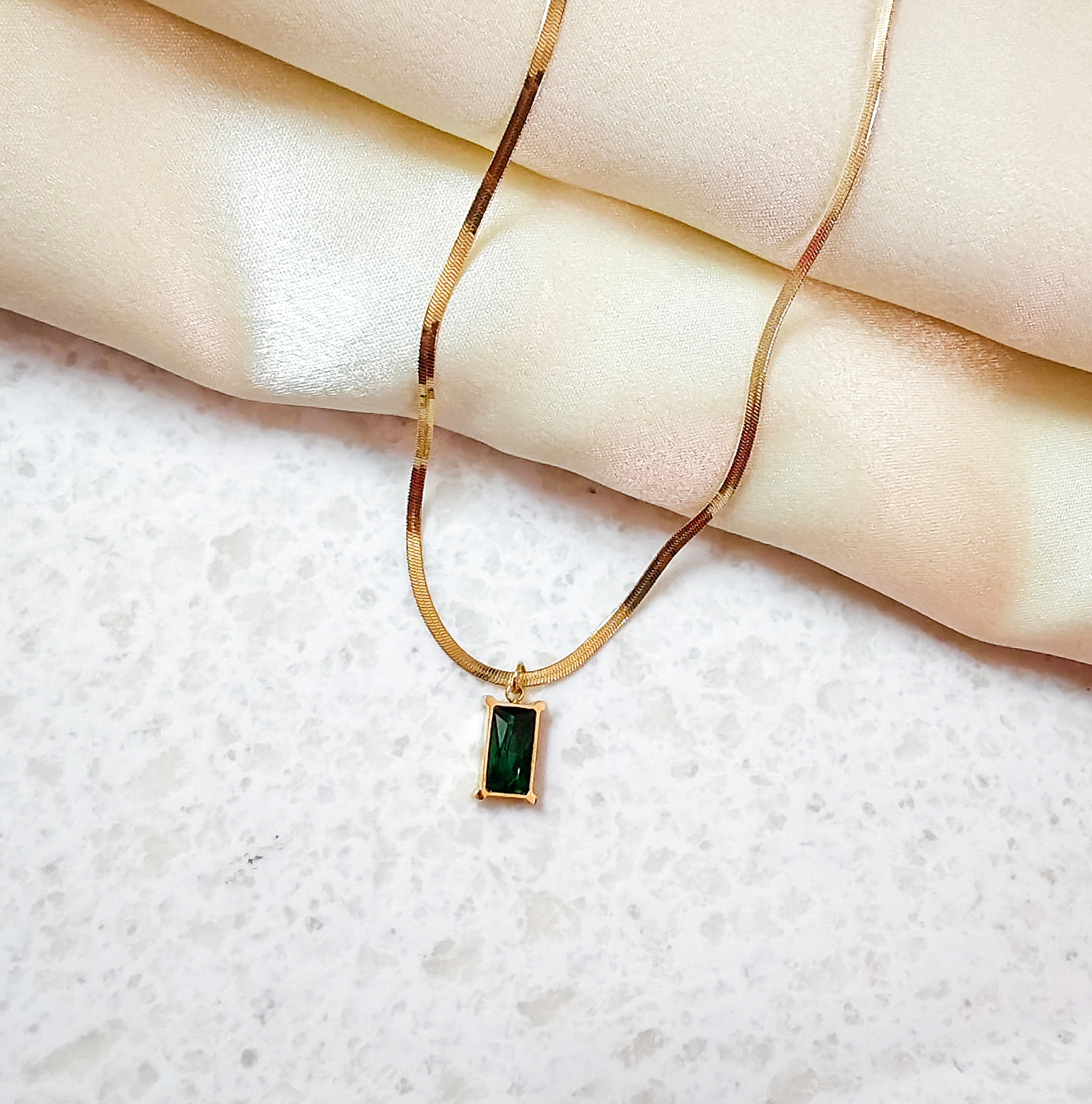 Green emerald necklace