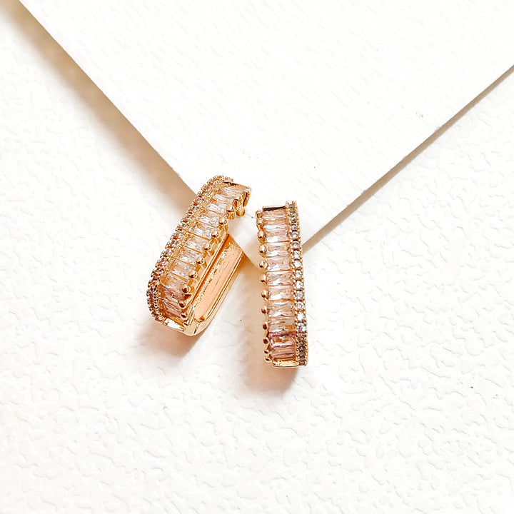 Sparkling rectangle cut bali earring