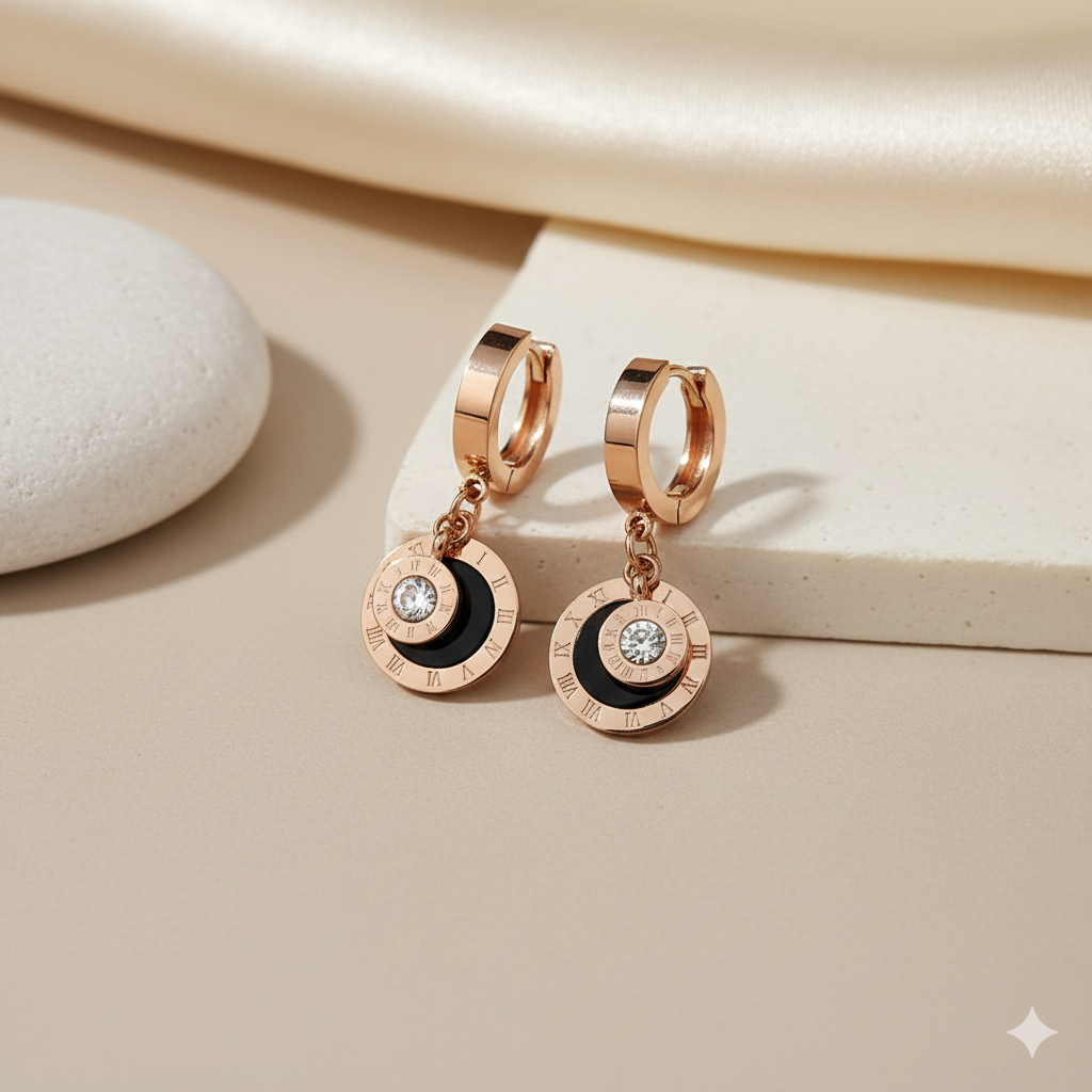 Roman numerals bali earring