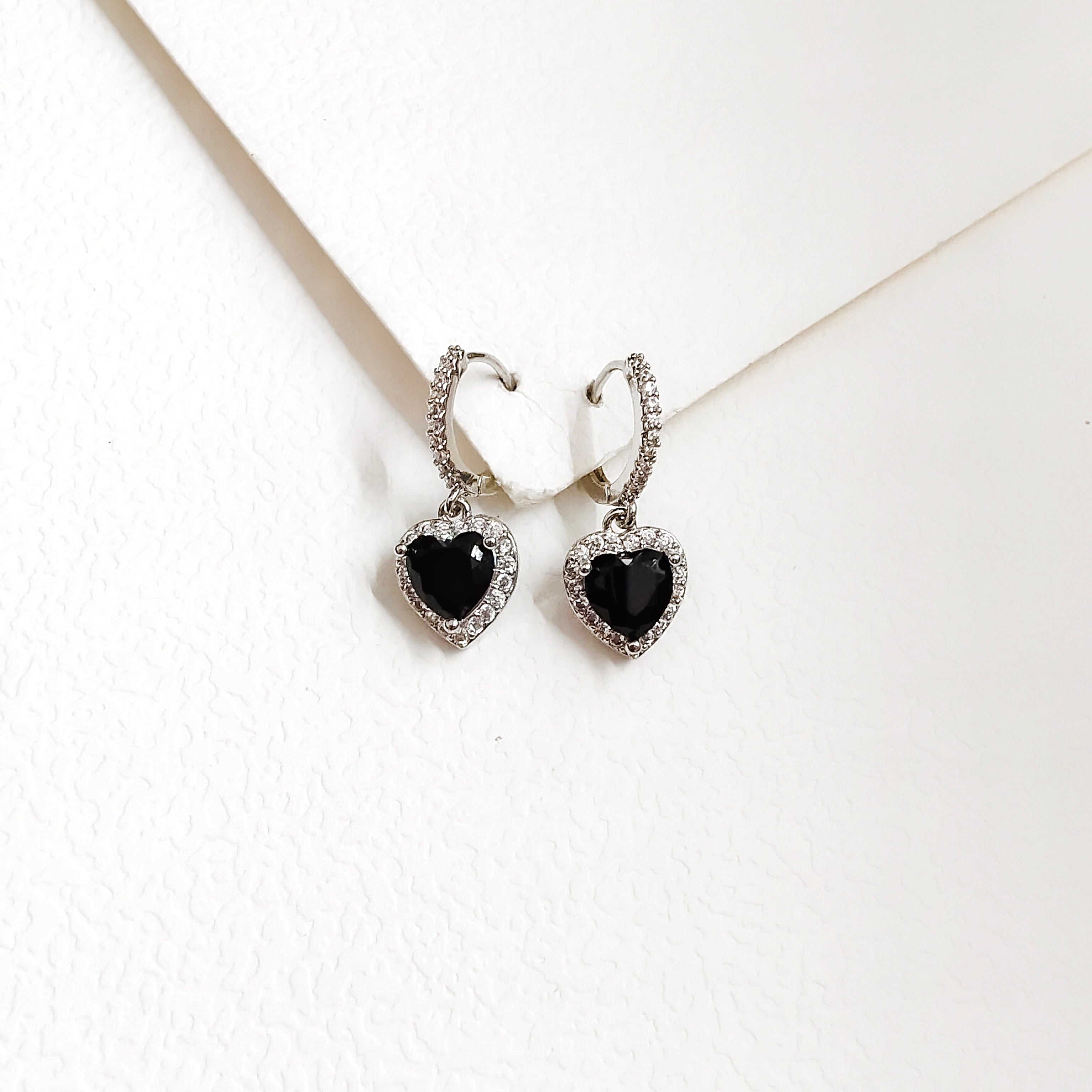 Silver heart bali earring