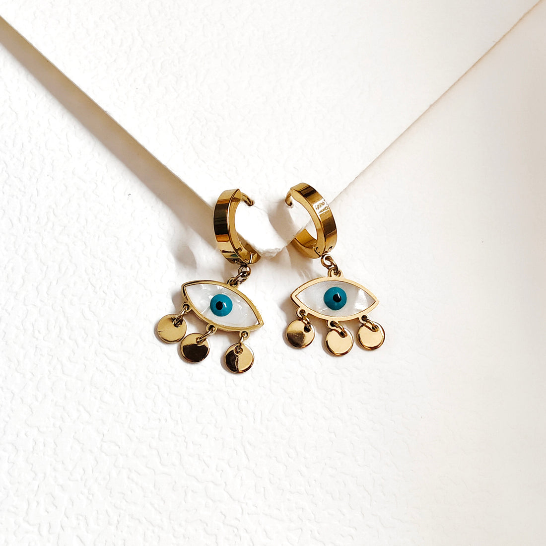 EVIL EYE GOLD BALI EARRING