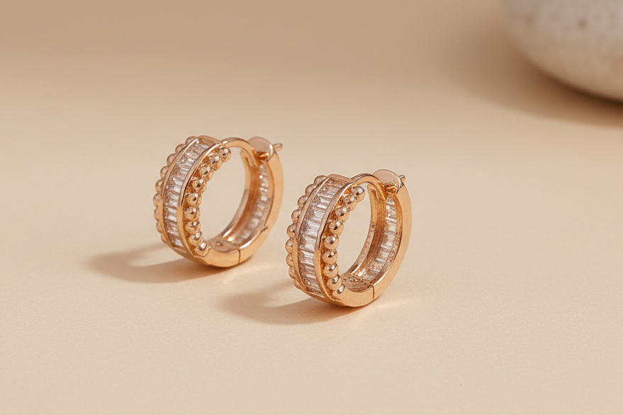 Enigmatic aura diamond bali earring