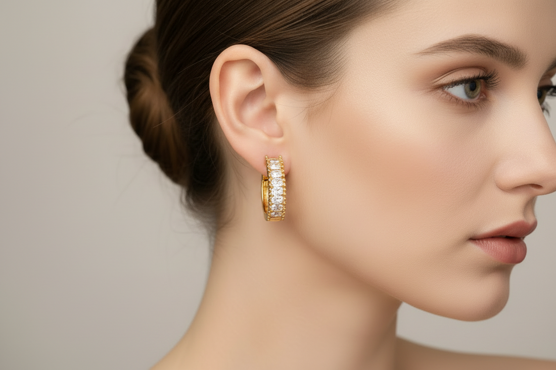 Sparkle line bali earring