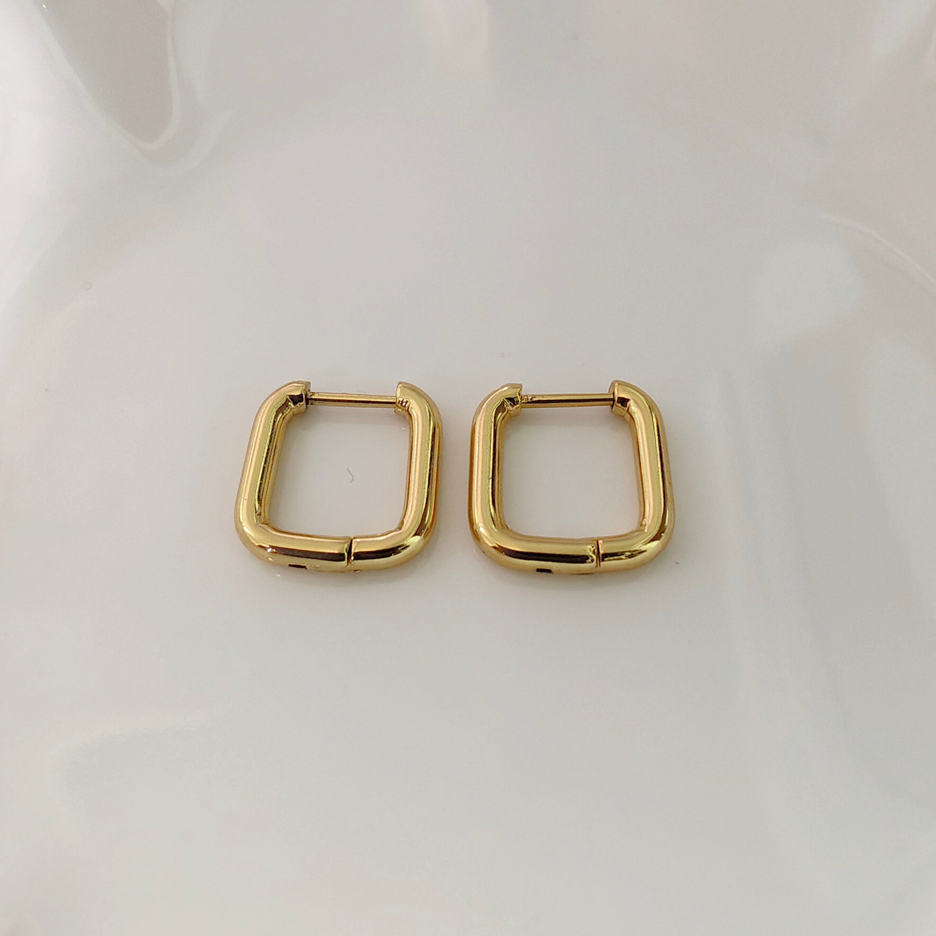 Square Huggies earring