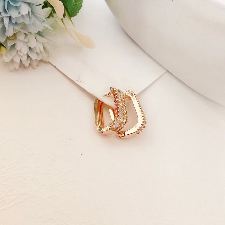 Sparkling rectangle cut bali earring