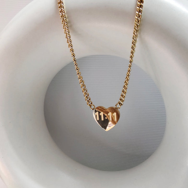 11:11 heart pendant necklace
