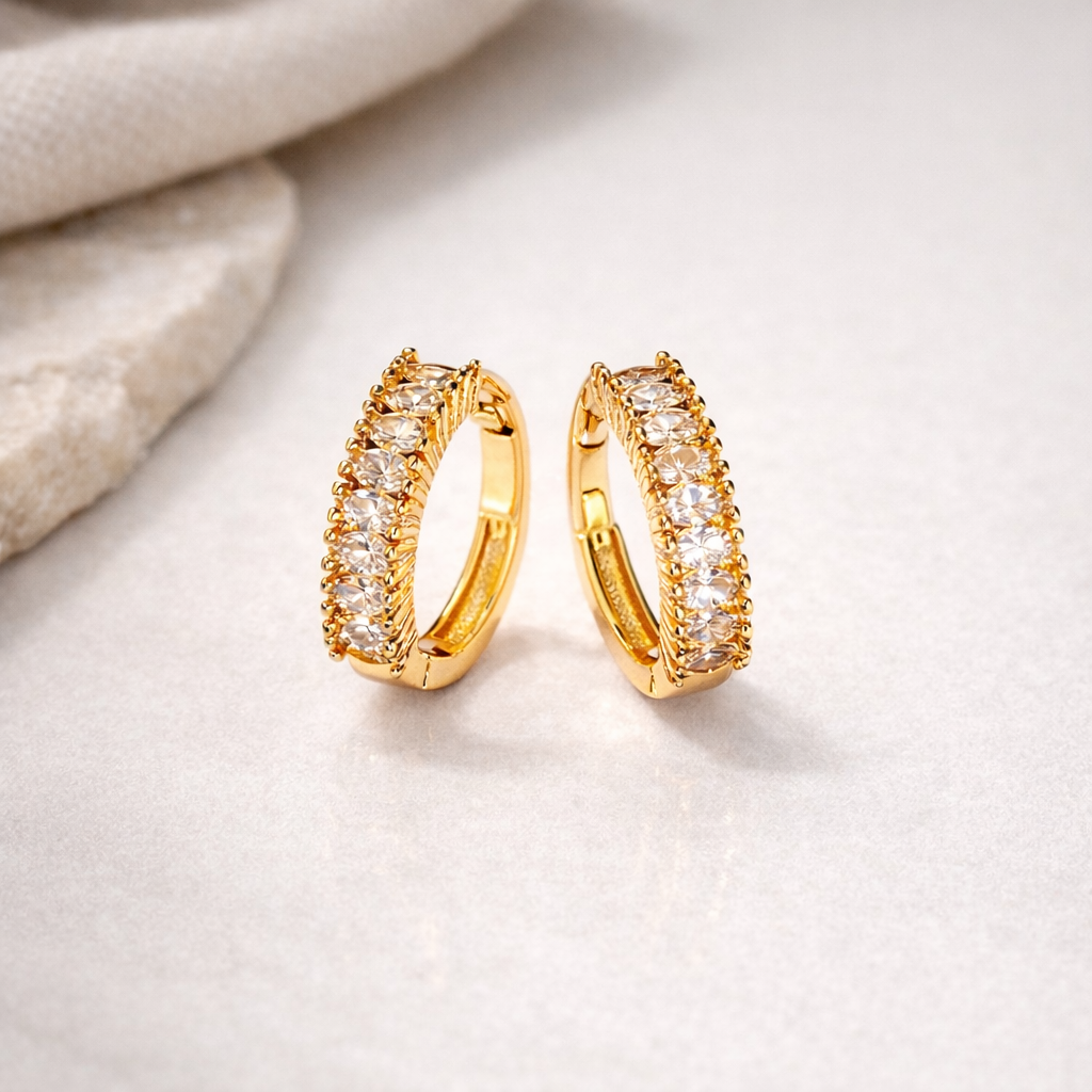 Sparkle line bali earring