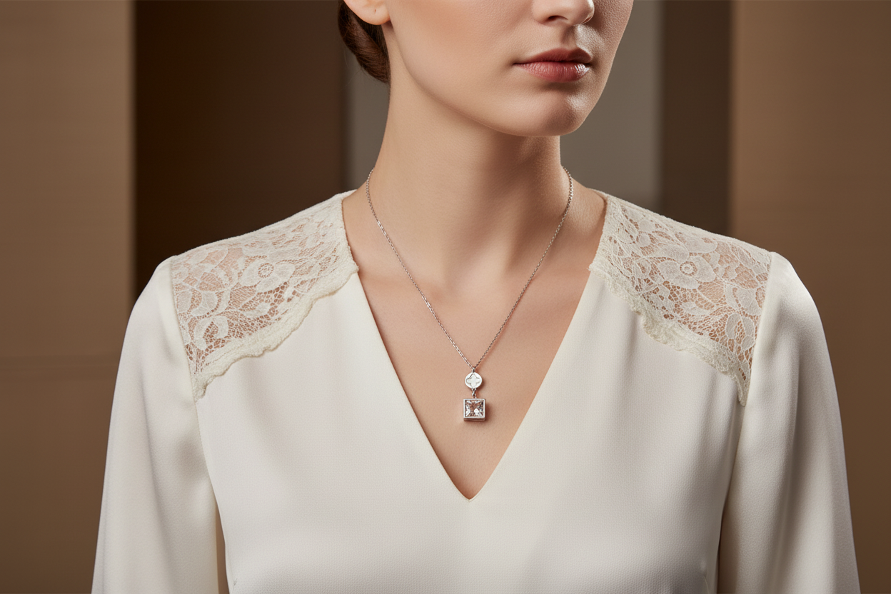 Sizzling square necklace