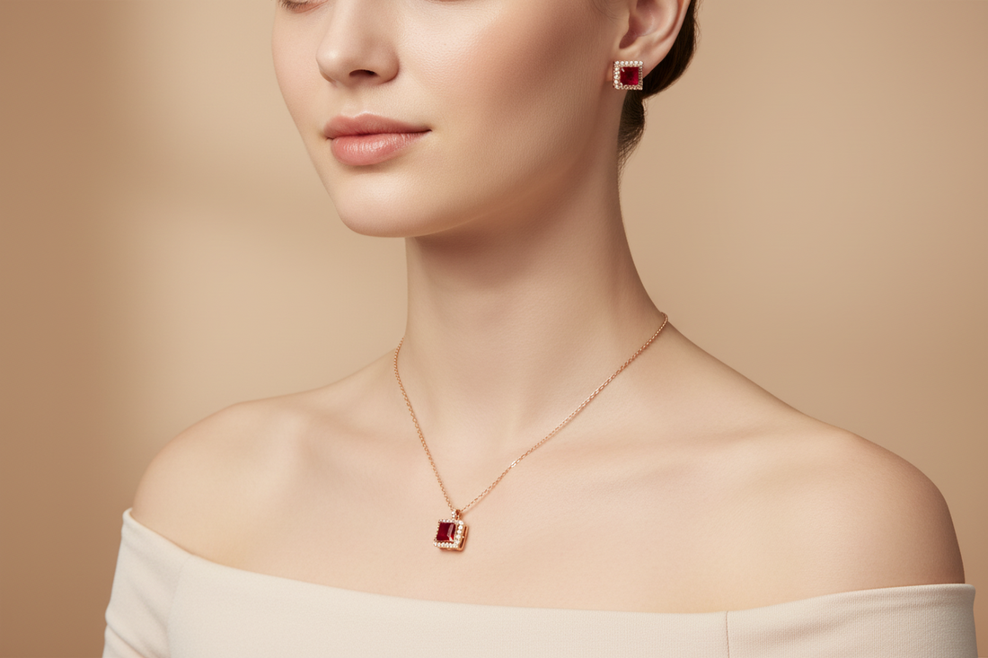 Square solid pendant set