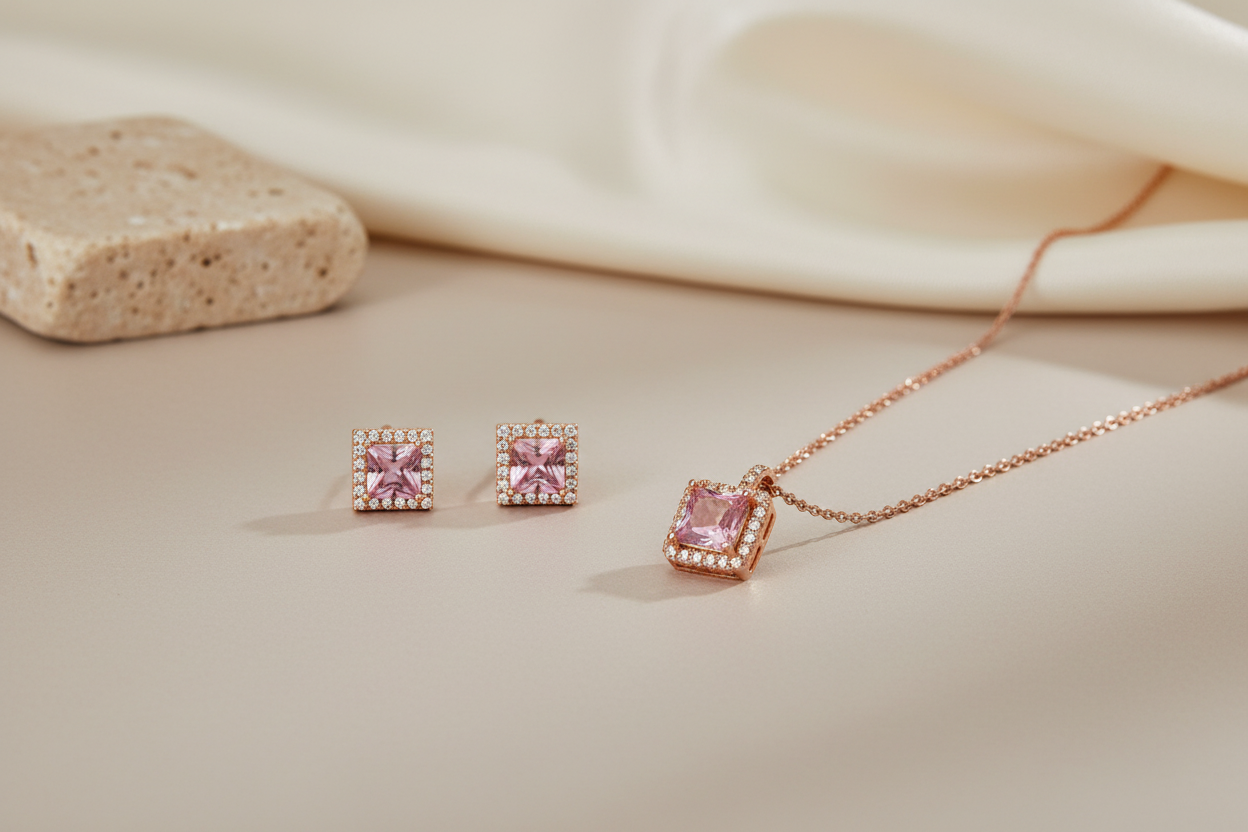 Square solid pendant set